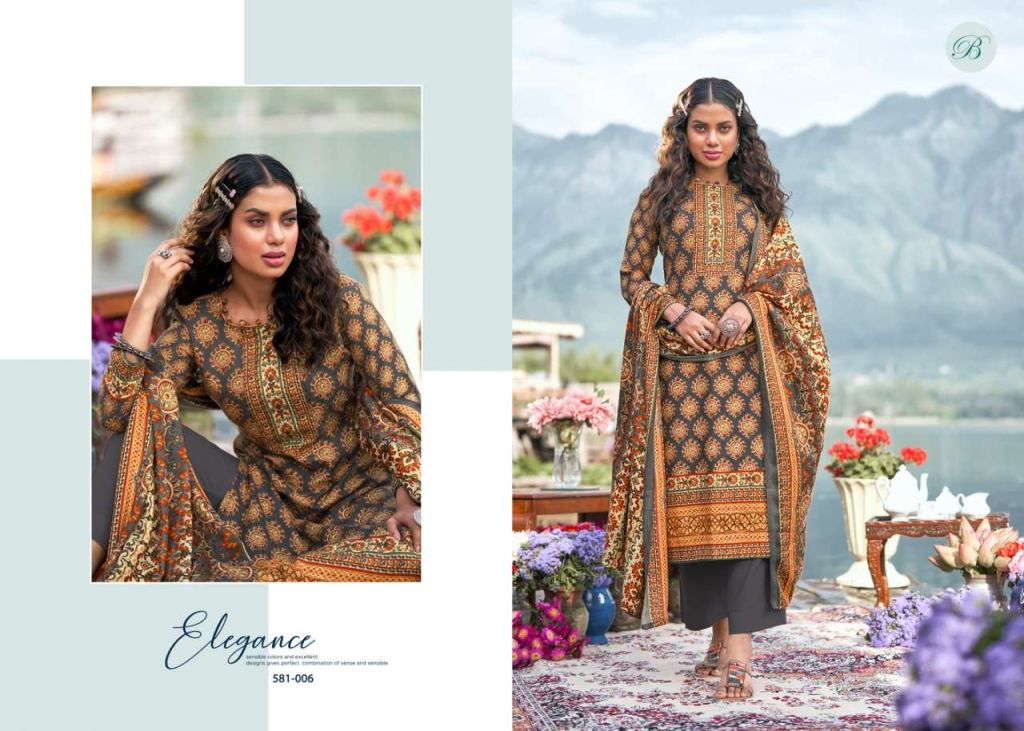 Belliza Raag Pure Pashmina With Digital Style Prints Dress Material Catalog