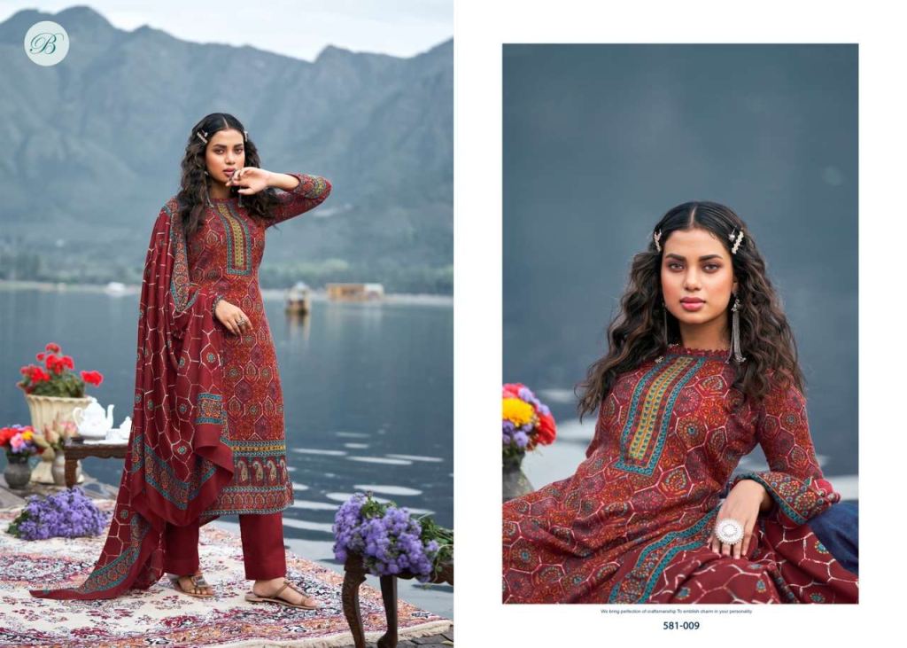 Belliza Raag Pure Pashmina With Digital Style Prints Dress Material Catalog