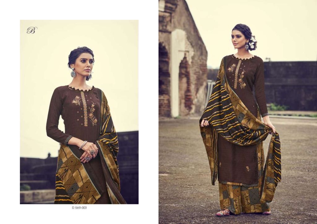 Belliza Simora Pashmina Print With Embroidery Work Low Rate Dress Material Catalog