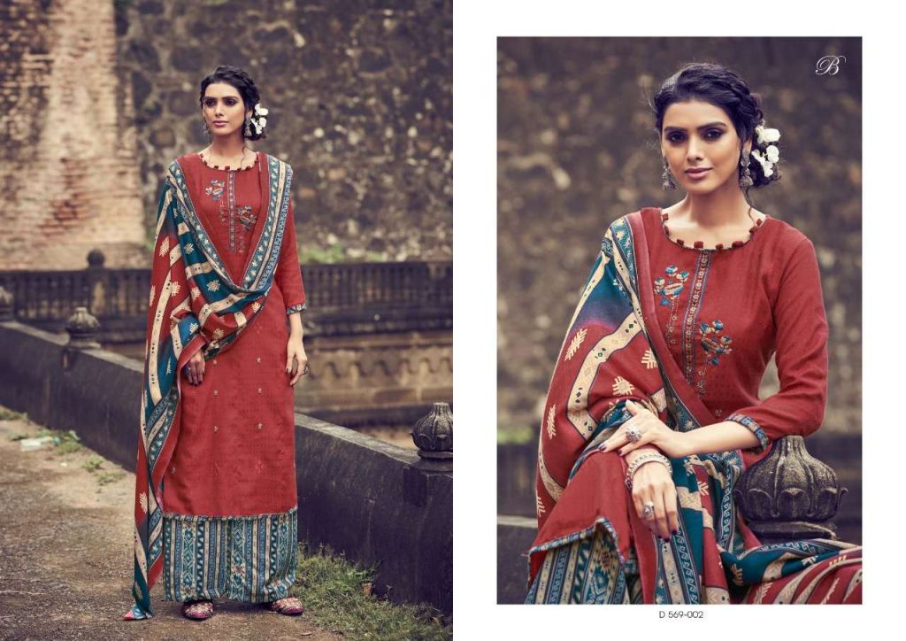 Belliza Simora Pashmina Print With Embroidery Work Low Rate Dress Material Catalog
