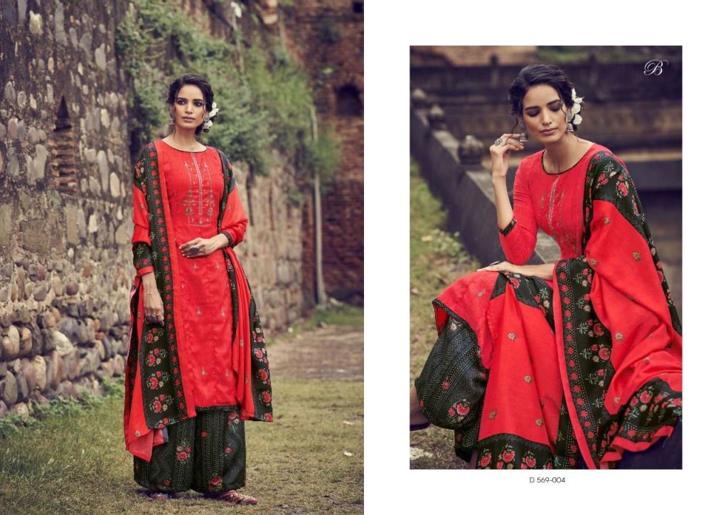 Belliza Simora Pashmina Print With Embroidery Work Low Rate Dress Material Catalog