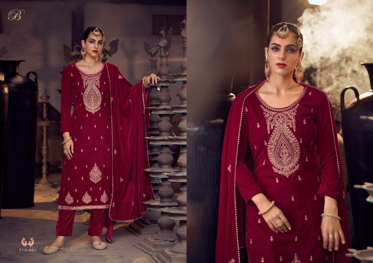 Belliza Velvet Luxury Premium Winter Wear Pashmina Dress Material  Catalog