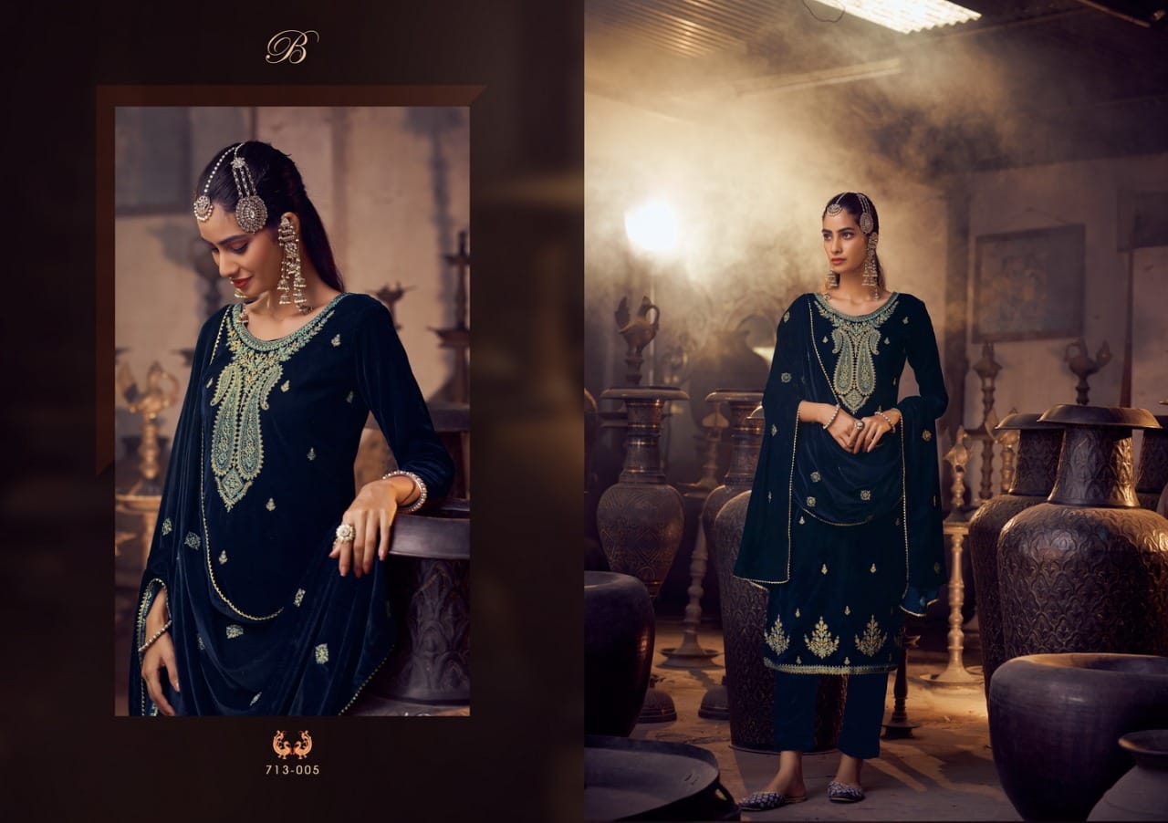 Belliza Velvet Luxury Premium Winter Wear Pashmina Dress Material  Catalog