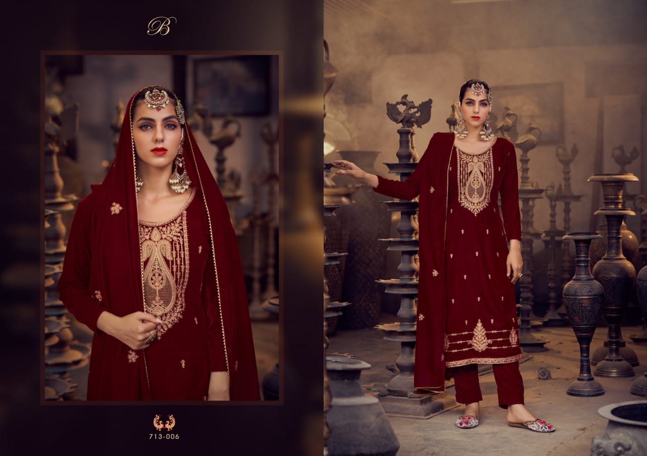 Belliza Velvet Luxury Premium Winter Wear Pashmina Dress Material  Catalog