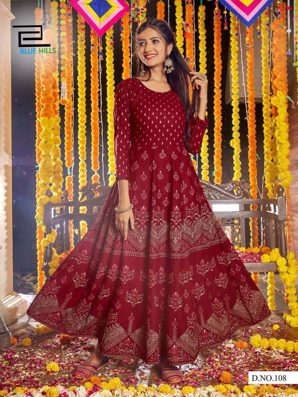Blue Hills Diwali Night Anarkali Wholesale Kurtis Catalog