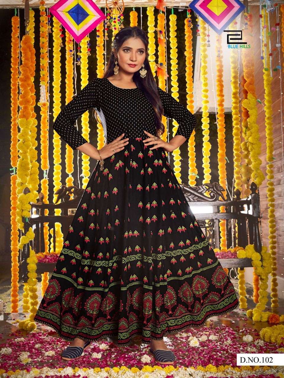 Blue Hills Diwali Night Anarkali Wholesale Kurtis Catalog