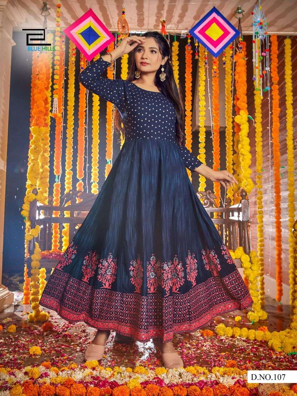 Blue Hills Diwali Night Anarkali Wholesale Kurtis Catalog