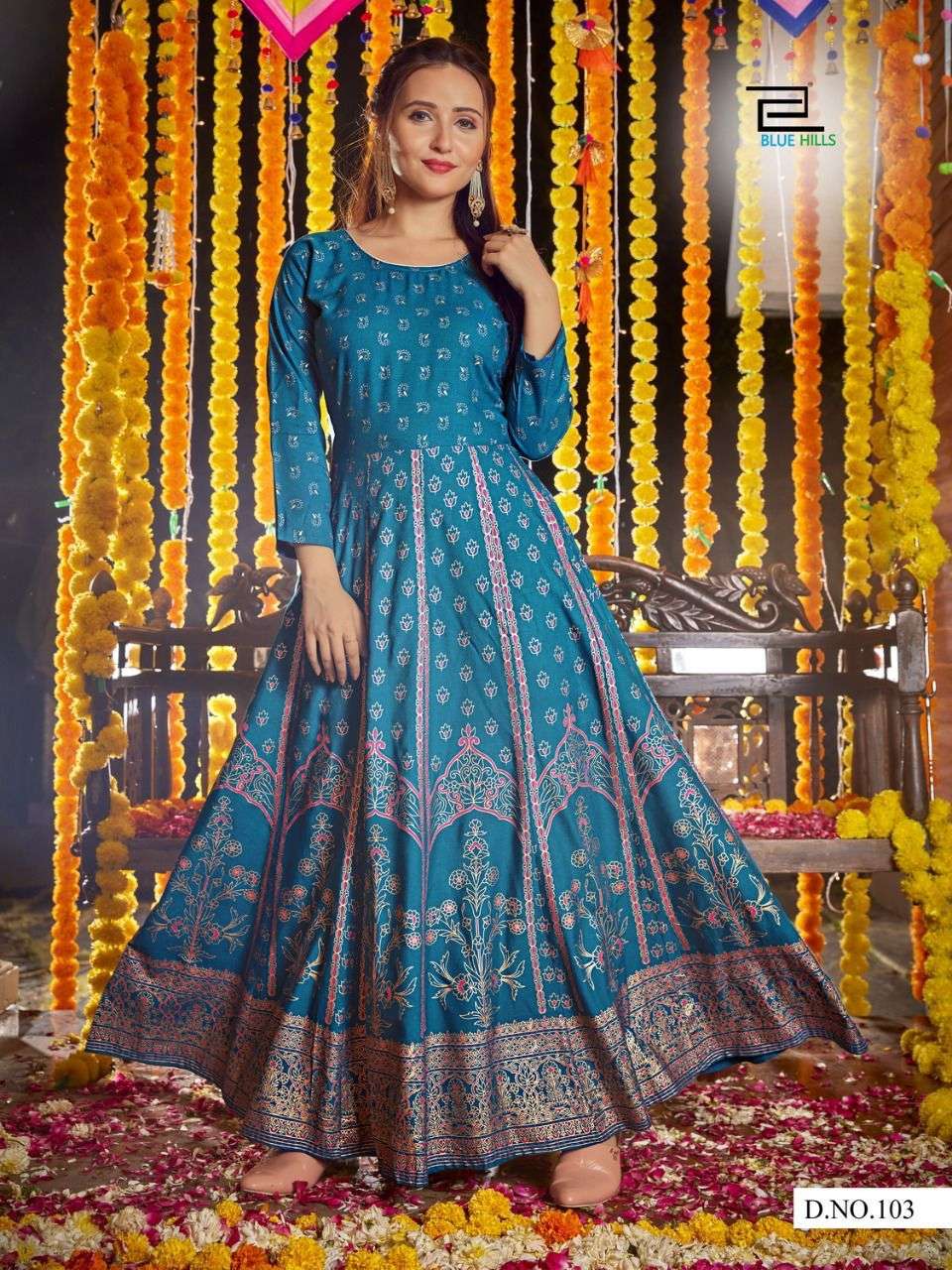 Blue Hills Diwali Night Anarkali Wholesale Kurtis Catalog
