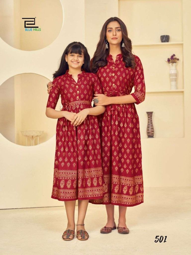 Blue Hills Like Mom Like Daughter Vol 5 Mother-daughter Combo Rayon Kurtis Catalog