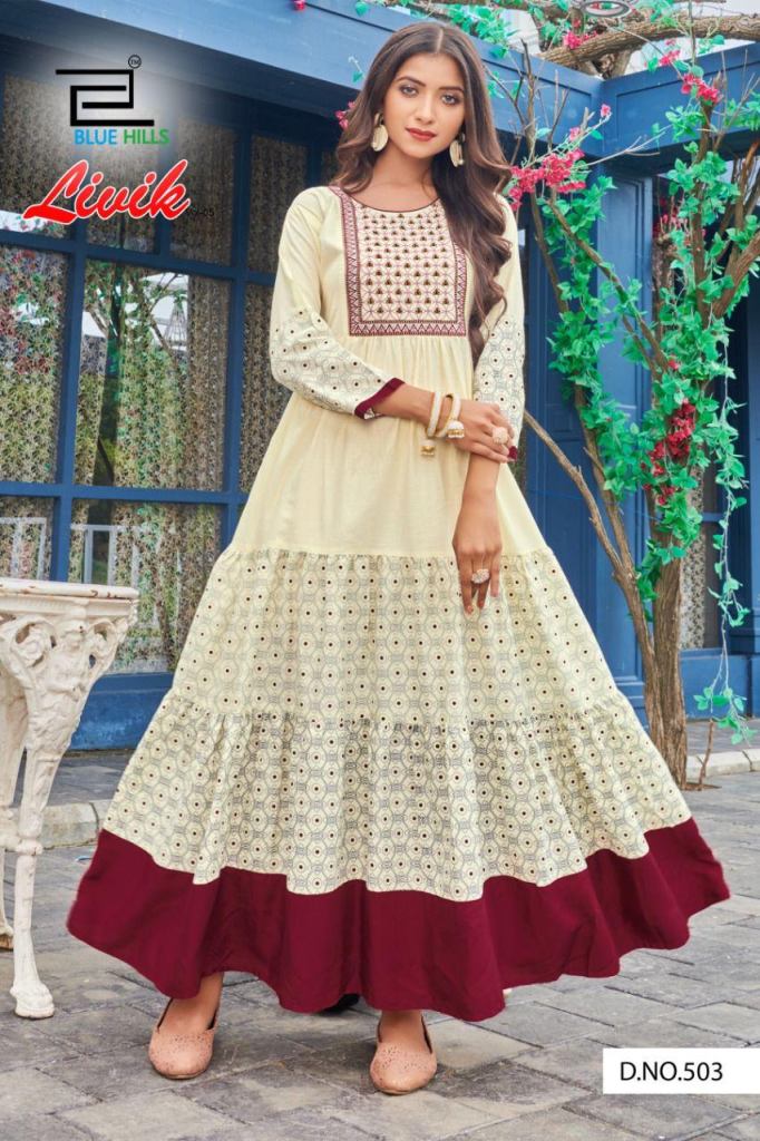 Blue Hills Livik Vol 5 Nx Heavy Cotton Anarkali Long Kurti Catalog