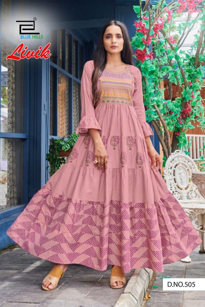 Blue Hills Livik Vol 5 Nx Heavy Cotton Anarkali Long Kurti Catalog