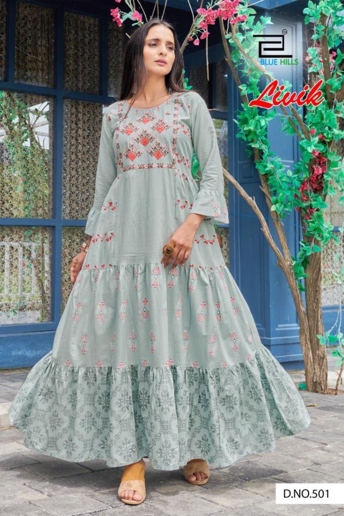 Blue Hills Livik Vol 5 Nx Heavy Cotton Anarkali Long Kurti Catalog