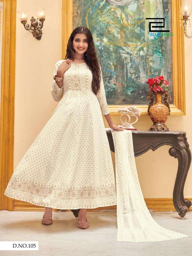 Blue Hills Manika Mage Hithe Anarkali Kurtis With Dupatta Catalog