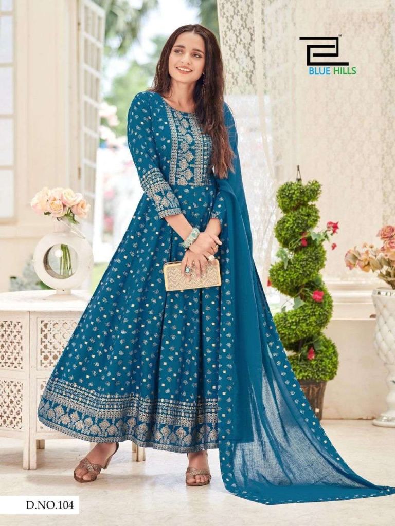 Blue Hills Manika Mage Hithe Anarkali Kurtis With Dupatta Catalog
