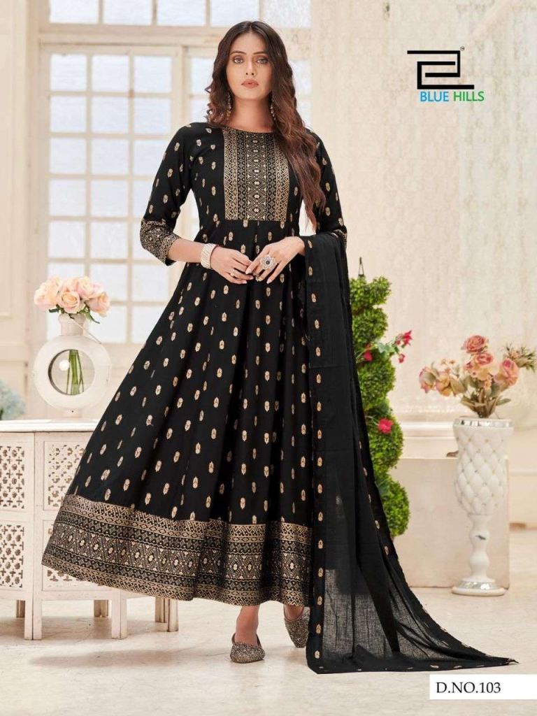 Blue Hills Manika Mage Hithe Anarkali Kurtis With Dupatta Catalog