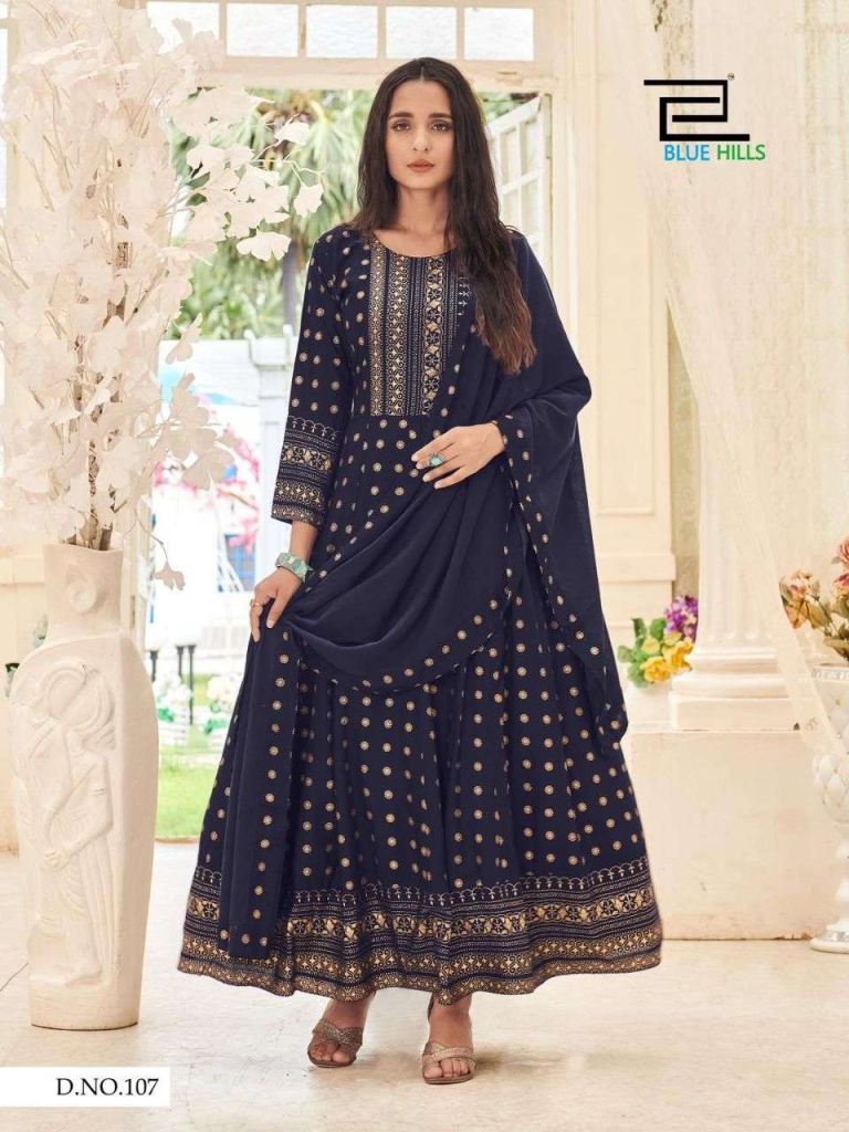 Blue Hills Manika Mage Hithe Anarkali Kurtis With Dupatta Catalog