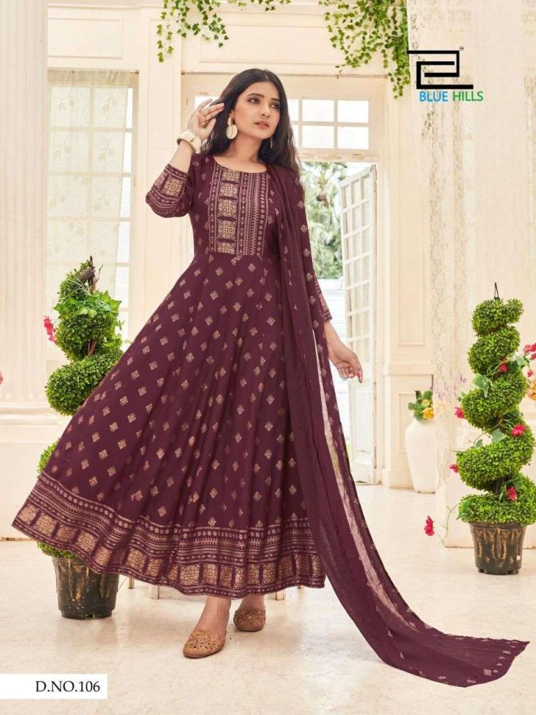 Blue Hills Manika Mage Hithe Anarkali Kurtis With Dupatta Catalog