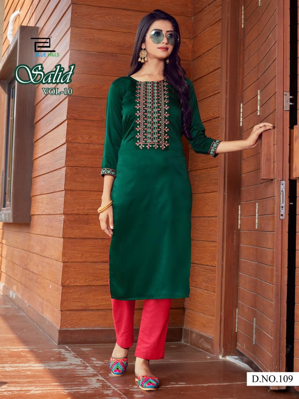 Blue Hills Solid Vol 10 Ethnic Wear Designer Kurti Catalog