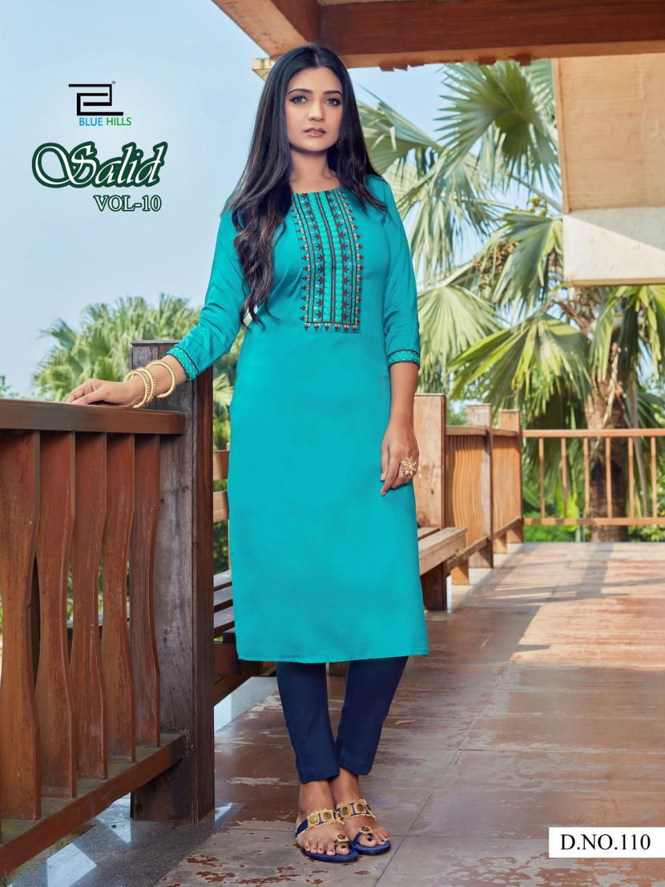 Blue Hills Solid Vol 10 Ethnic Wear Designer Kurti Catalog