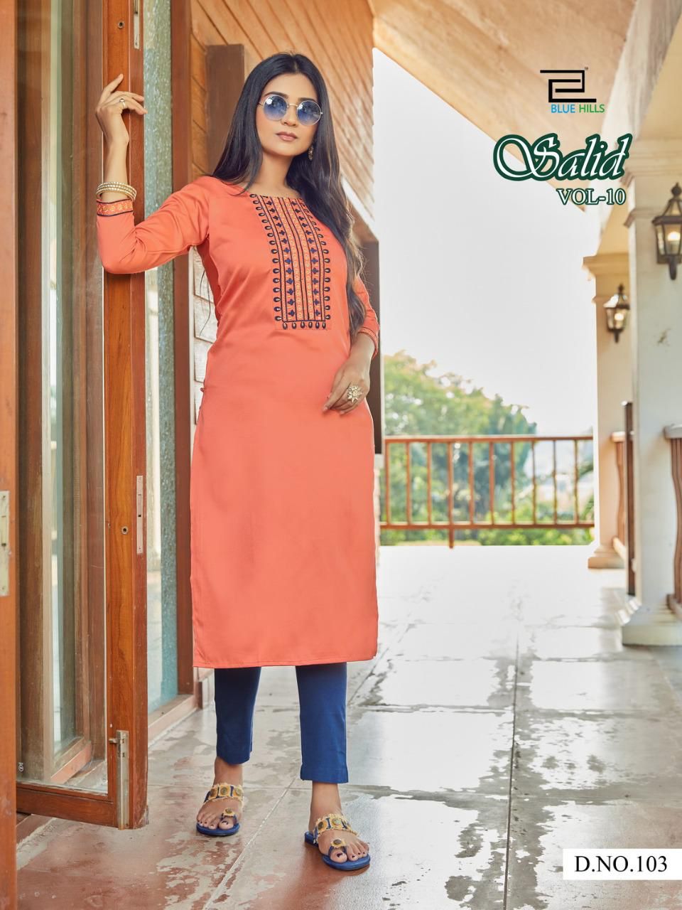 Blue Hills Solid Vol 10 Ethnic Wear Designer Kurti Catalog