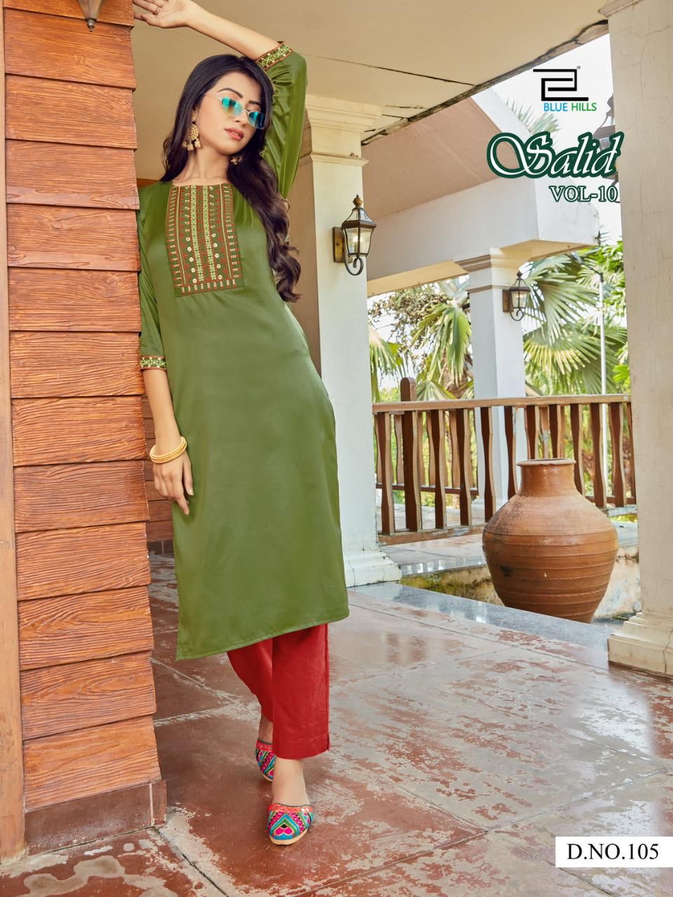Blue Hills Solid Vol 10 Ethnic Wear Designer Kurti Catalog
