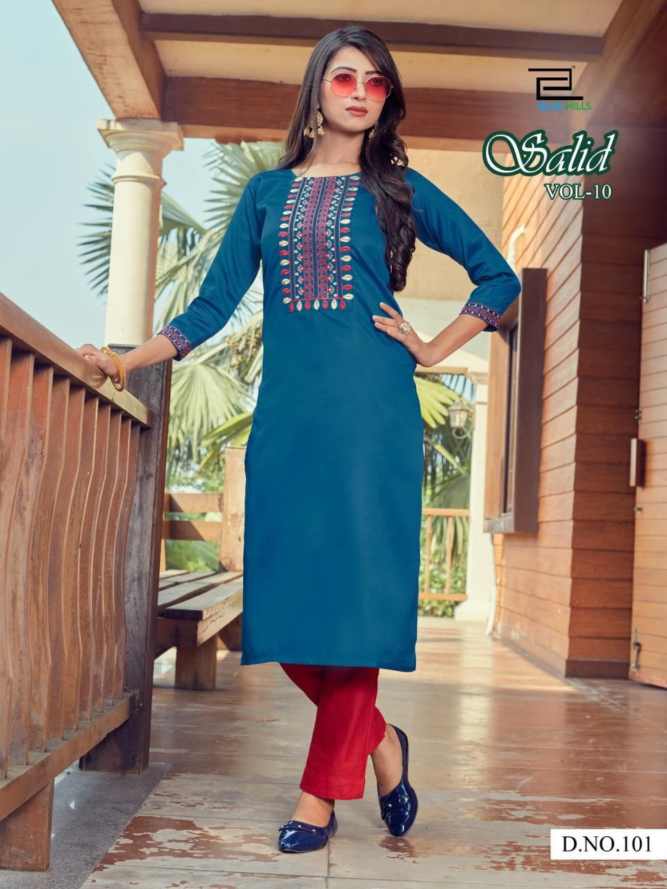 Blue Hills Solid Vol 10 Ethnic Wear Designer Kurti Catalog