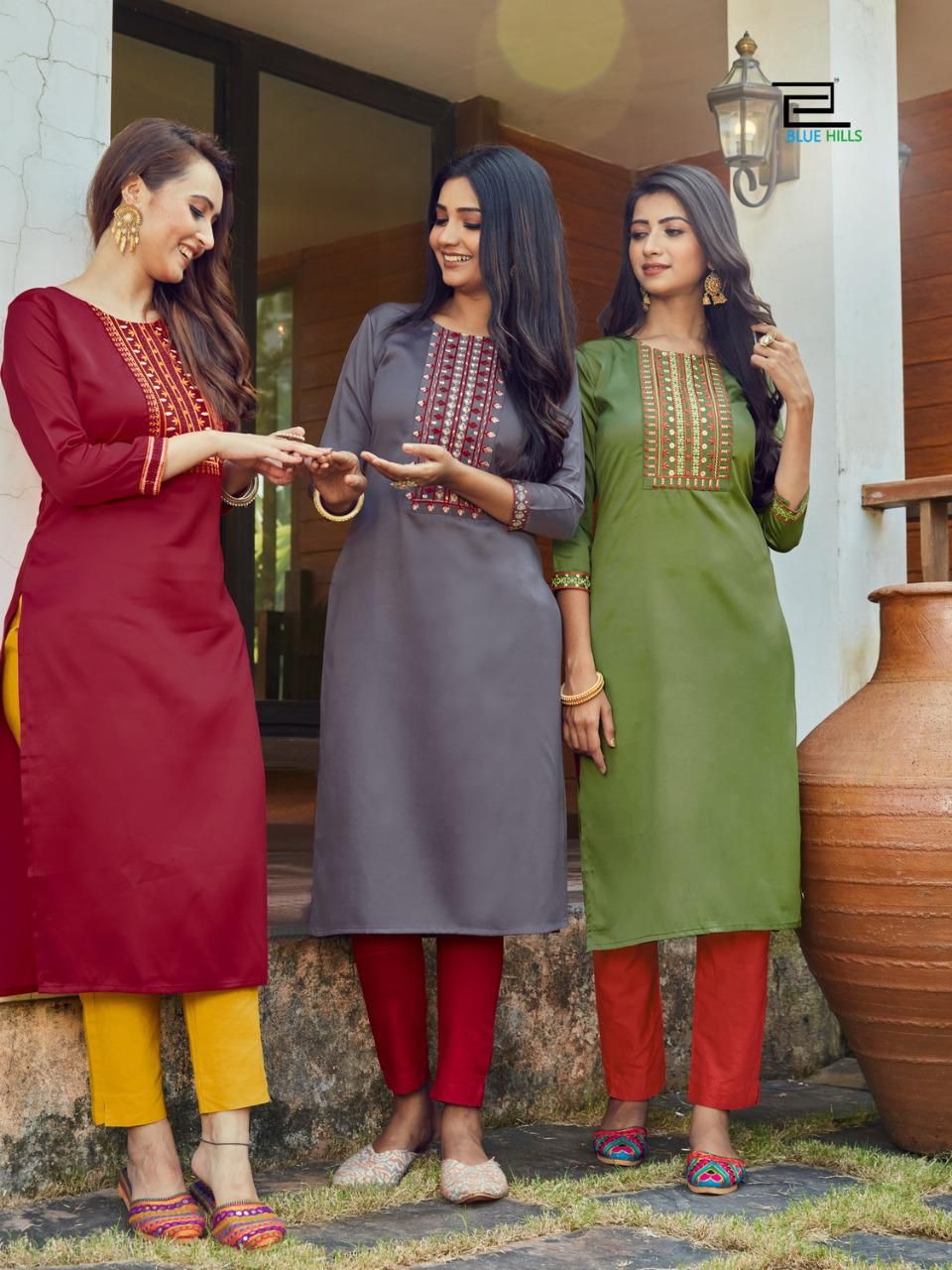 Blue Hills Solid Vol 10 Ethnic Wear Designer Kurti Catalog