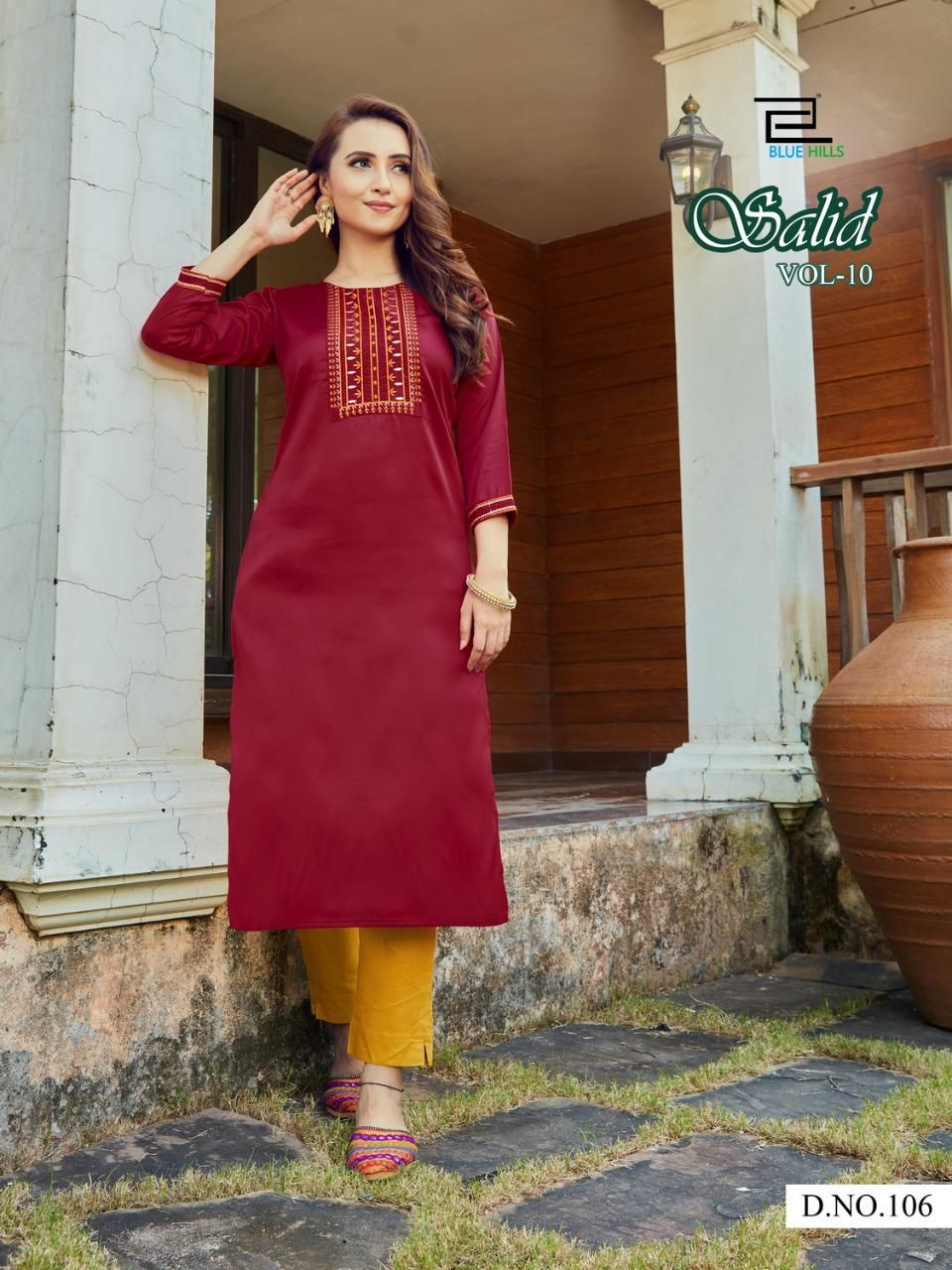 Blue Hills Solid Vol 10 Ethnic Wear Designer Kurti Catalog