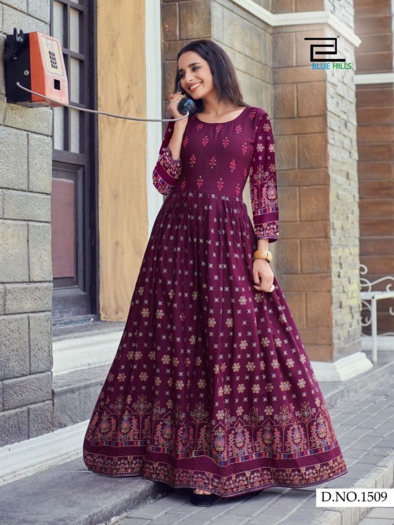 Blue Hills Walkway Vol 15 Long Printed Anarkali Kurti Catalog