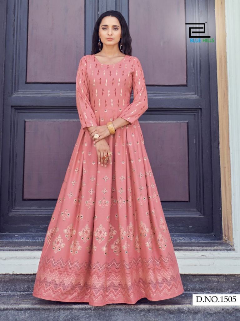 Blue Hills Walkway Vol 15 Long Printed Anarkali Kurti Catalog