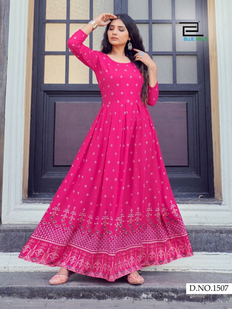 Blue Hills Walkway Vol 15 Long Printed Anarkali Kurti Catalog