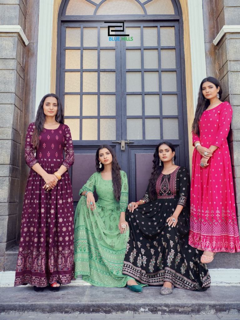 Blue Hills Walkway Vol 15 Long Printed Anarkali Kurti Catalog