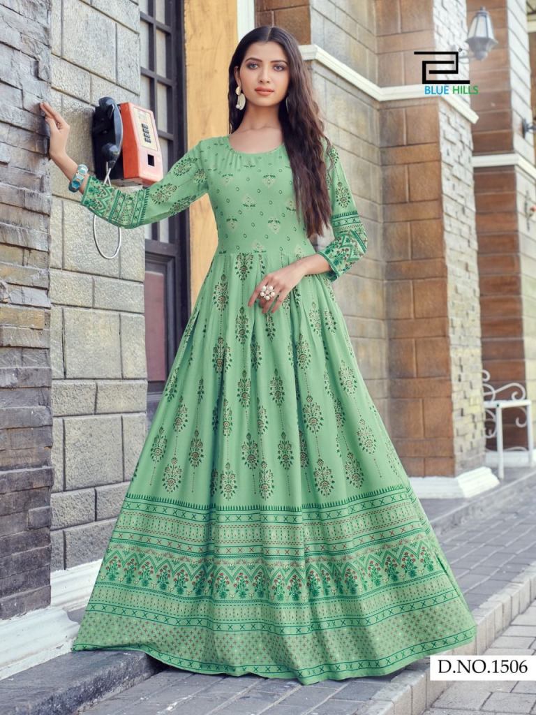 Blue Hills Walkway Vol 15 Long Printed Anarkali Kurti Catalog