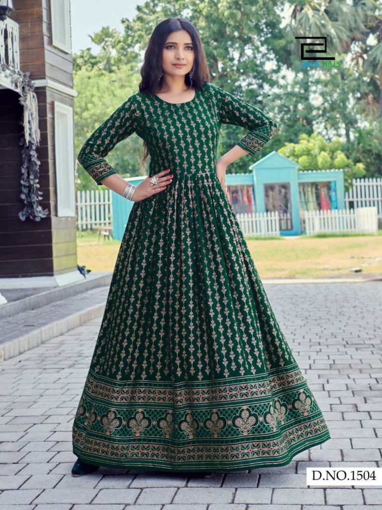 Blue Hills Walkway Vol 15 Long Printed Anarkali Kurti Catalog
