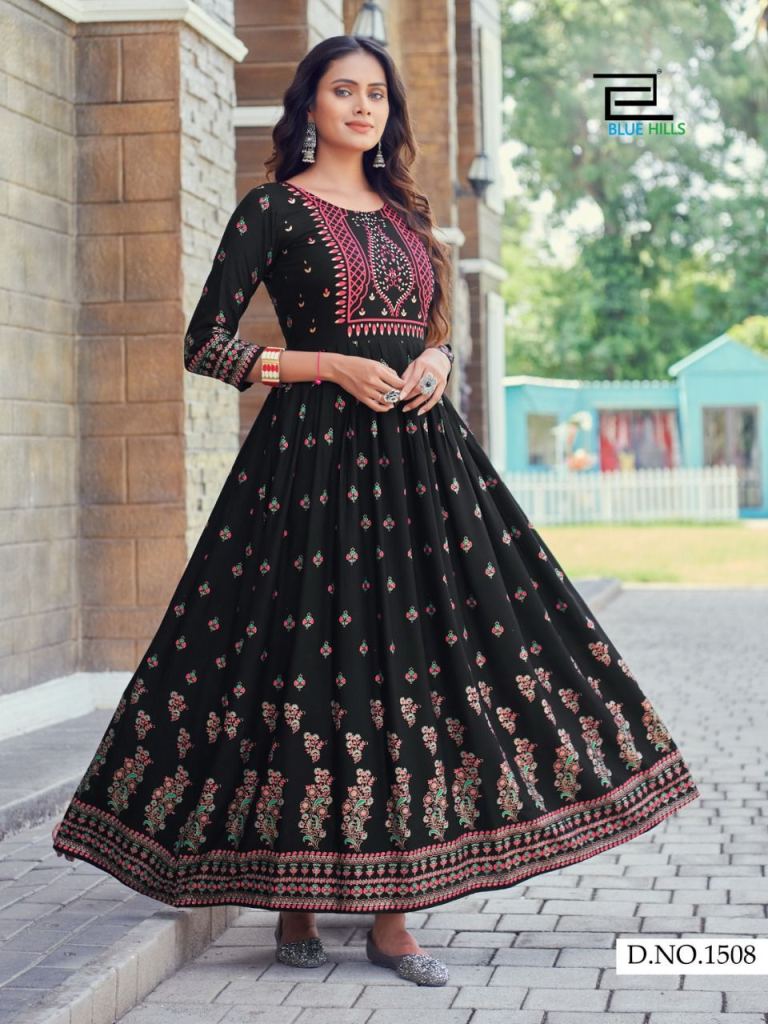 Blue Hills Walkway Vol 15 Long Printed Anarkali Kurti Catalog