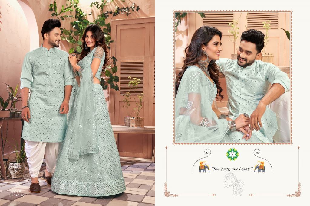 Couple Wear Of Shee Star Fantastic Sequence Work Lehenga Choli & Kurta Wedding Wear Couple Combo Wholesale Collection