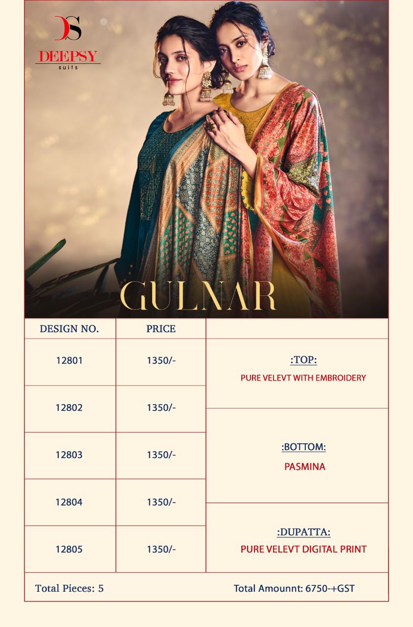 Deepsy Gulnar Winter Wear Wholesale Pashmina Dress Materials