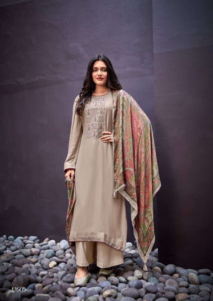 Deepsy Paisley Viscose Pashmina With Embroidery Work Dress Material Catalog