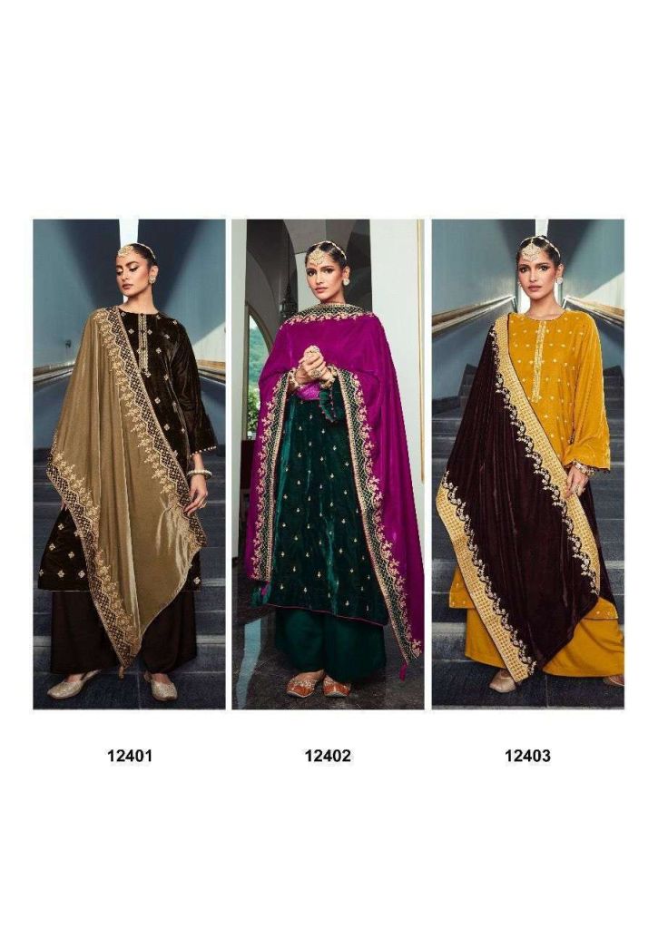 Deepsy Rungrez Velvet With Embroidery Work Winter Suits Catalog