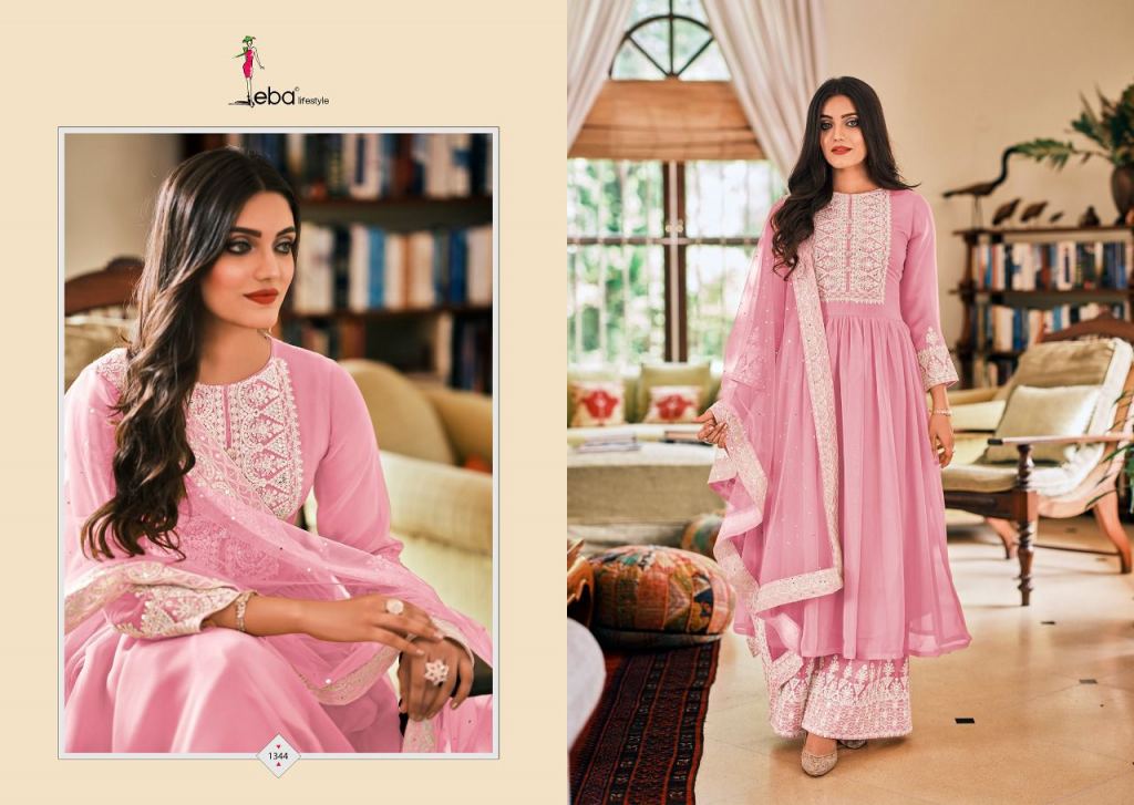 Eba Dil Noor Designer Party Wear Georgette Embroidery Salwar Suits Catalog