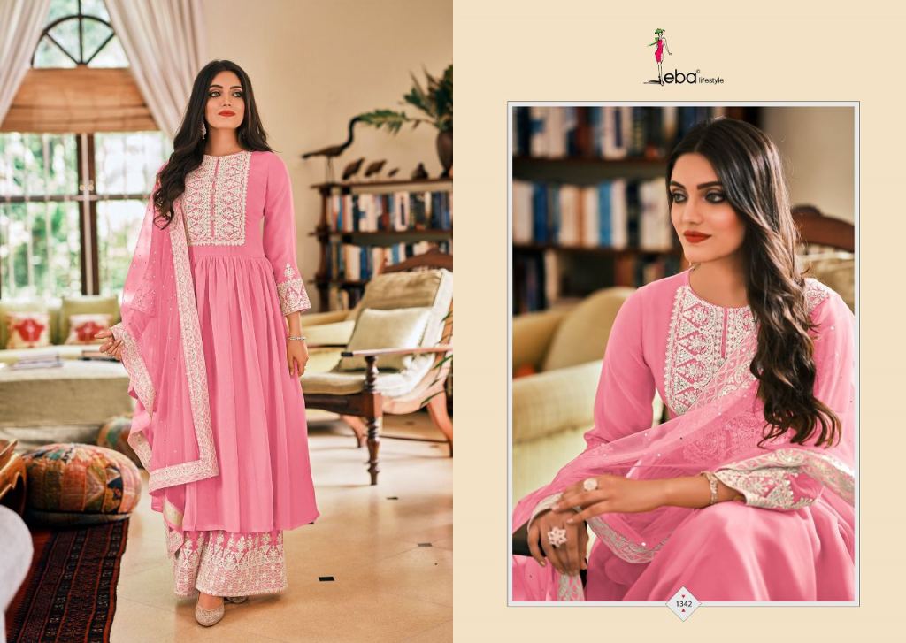 Eba Dil Noor Designer Party Wear Georgette Embroidery Salwar Suits Catalog