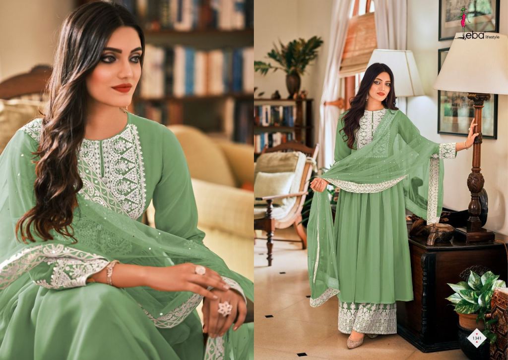 Eba Dil Noor Designer Party Wear Georgette Embroidery Salwar Suits Catalog