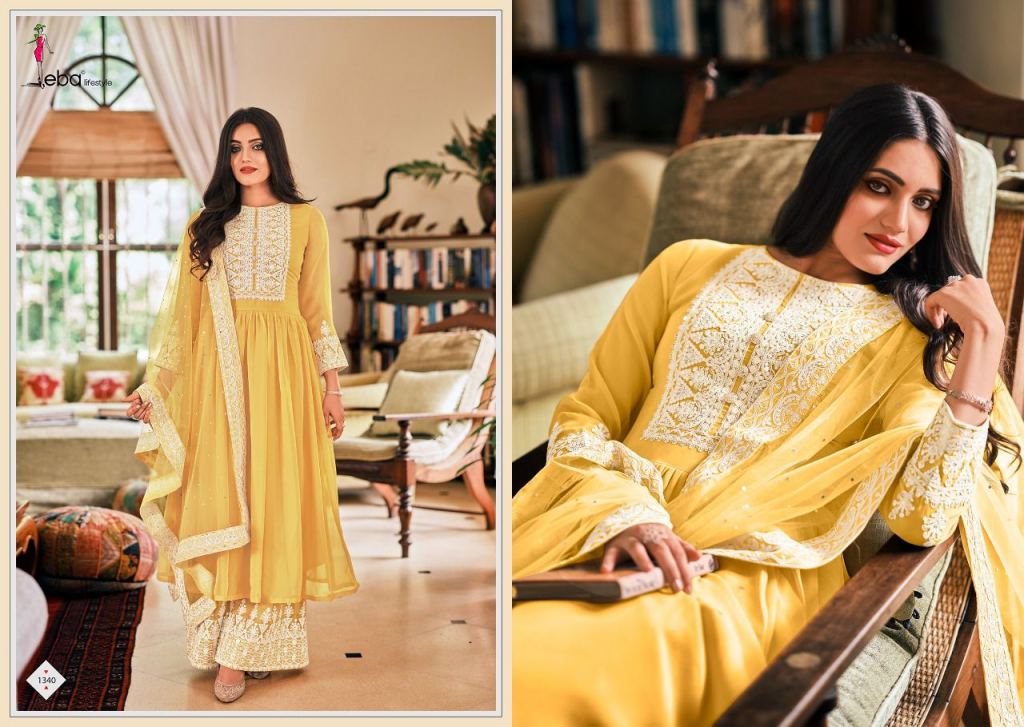 Eba Dil Noor Designer Party Wear Georgette Embroidery Salwar Suits Catalog