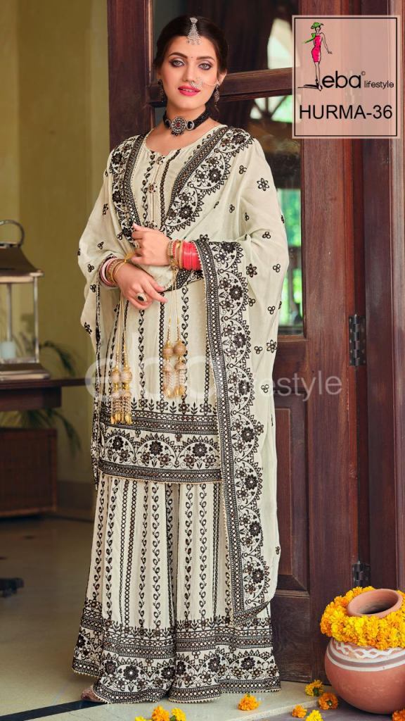Eba Hurma Vol 36 Wedding Wear Embroidery Salwar Suits Catalog