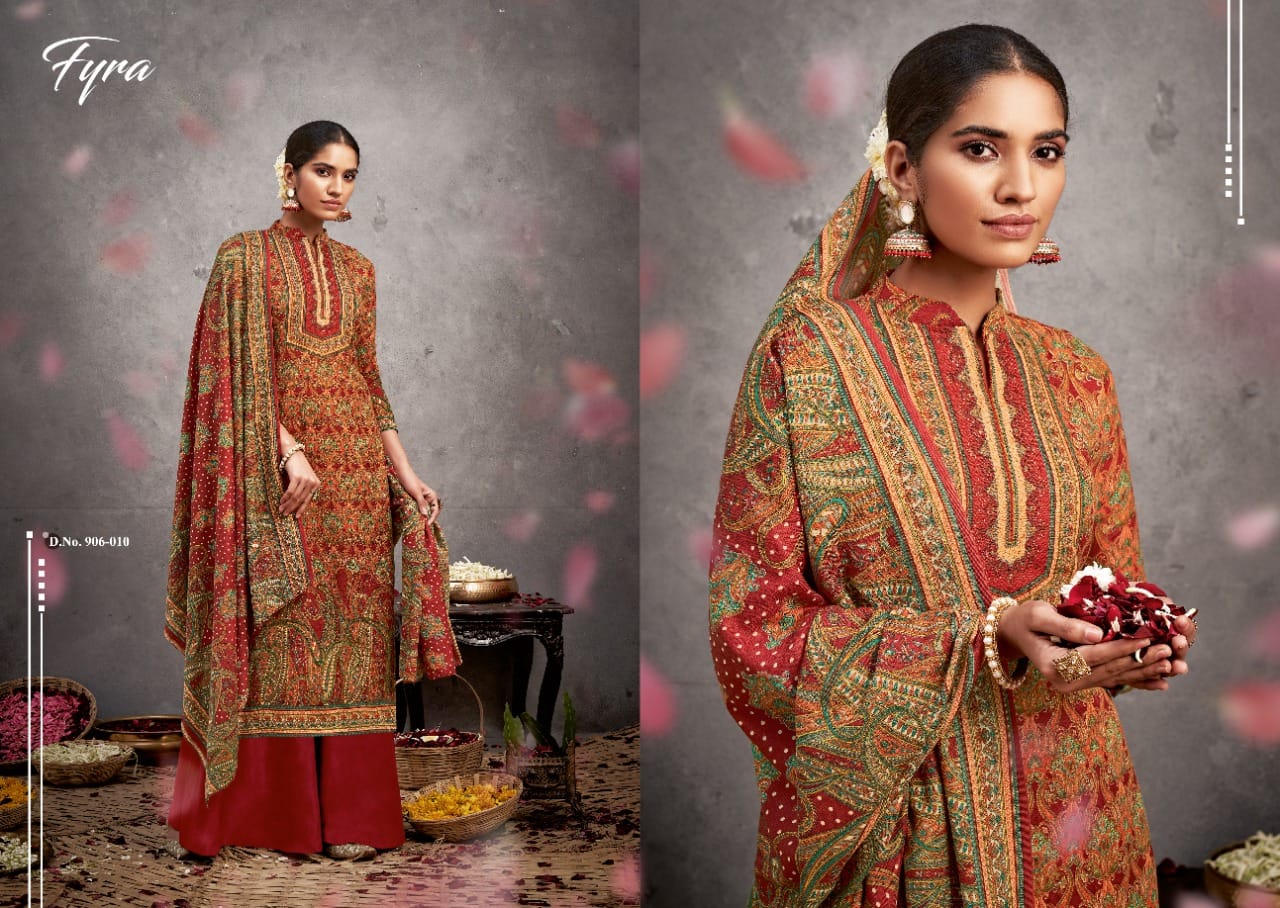 Fyra Kaani Designer Printed Pashmina Dress Material Catalog