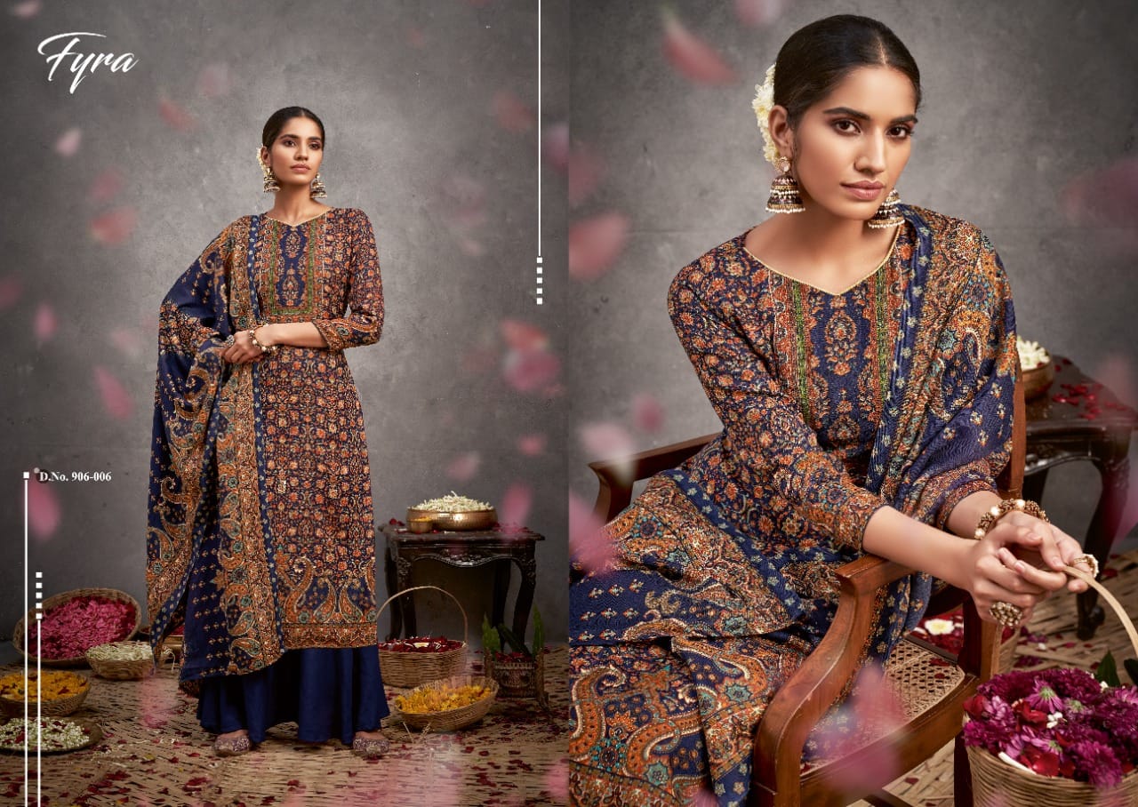 Fyra Kaani Designer Printed Pashmina Dress Material Catalog