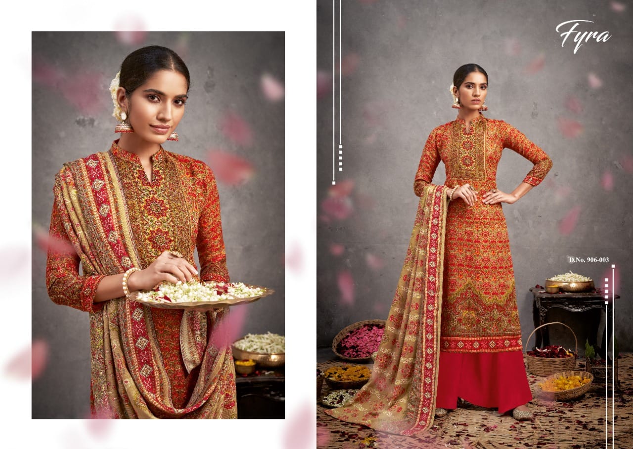 Fyra Kaani Designer Printed Pashmina Dress Material Catalog