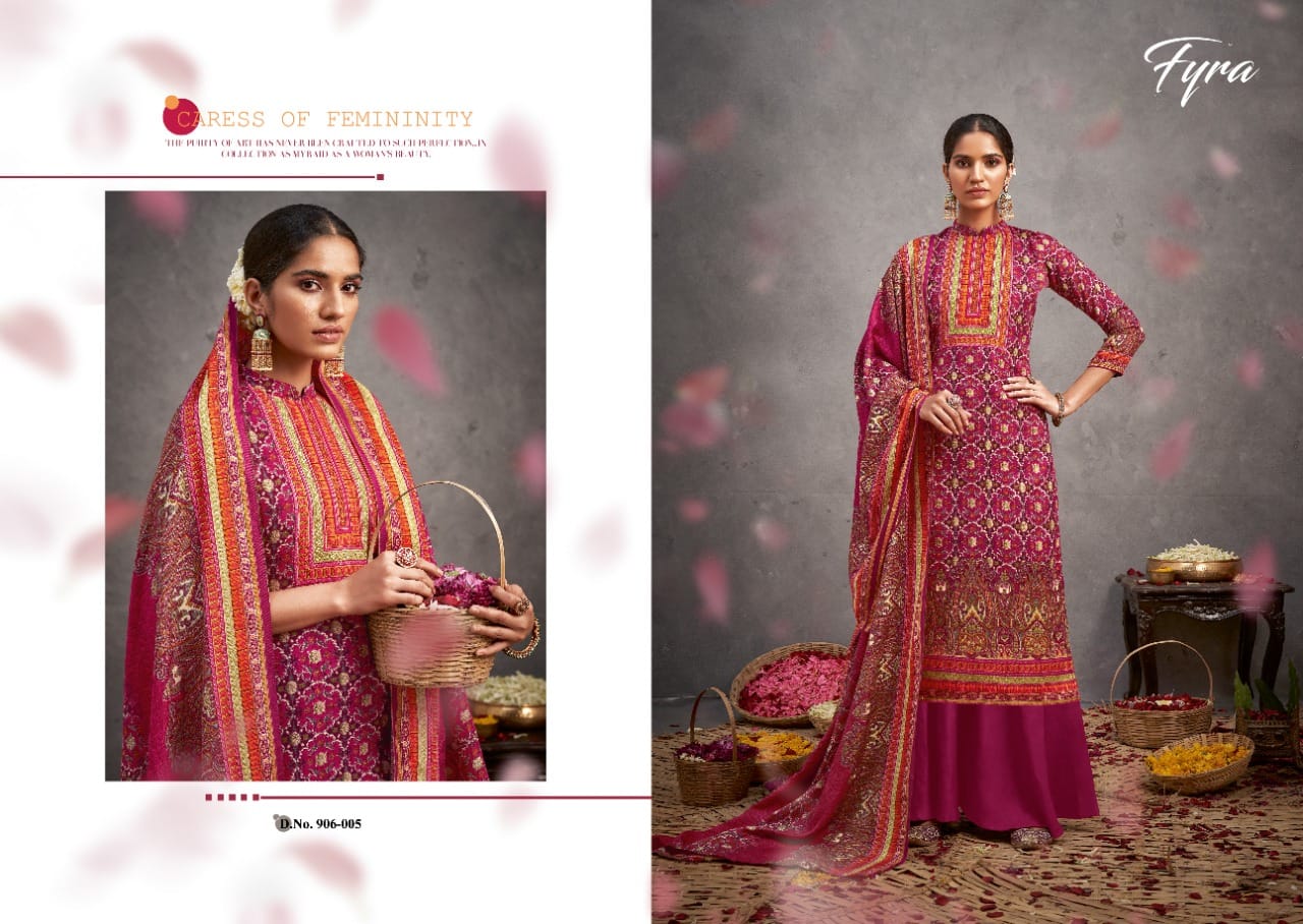 Fyra Kaani Designer Printed Pashmina Dress Material Catalog