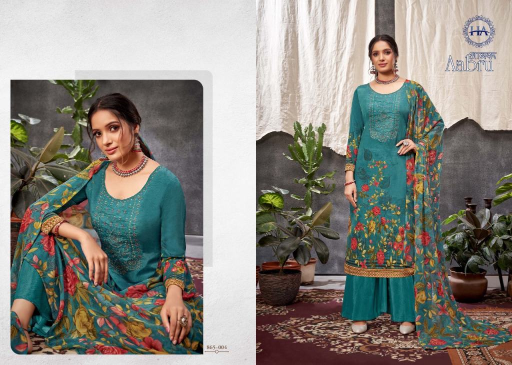 Harshit Aabru French Crep Printed Dress Material Catalog
