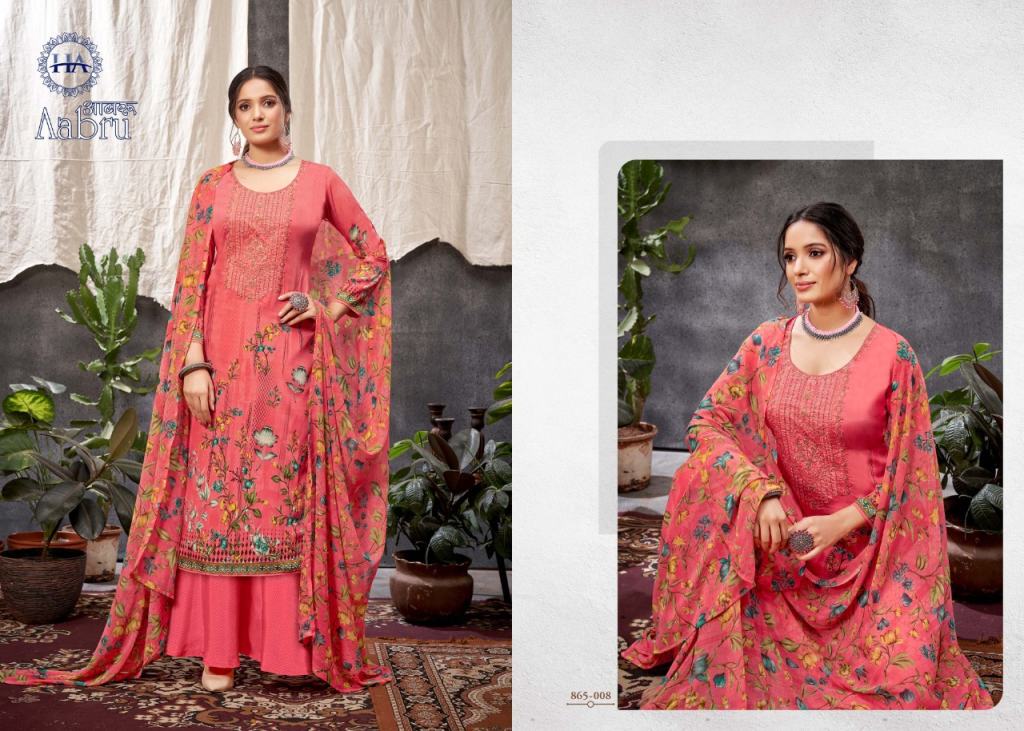 Harshit Aabru French Crep Printed Dress Material Catalog